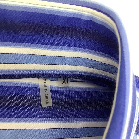 Bugatchi Mens Classic Fit Long Sleeve Button Up Shirt Blue Striped Size XL - Picture 6 of 8